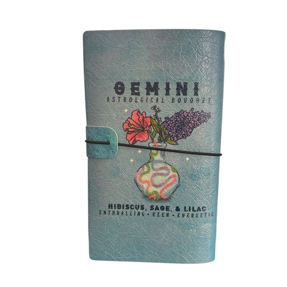 Travelers Notebook Journal Refillable Faux Leather A3 Zodiac Gemini Blue - Picture 7 of 7